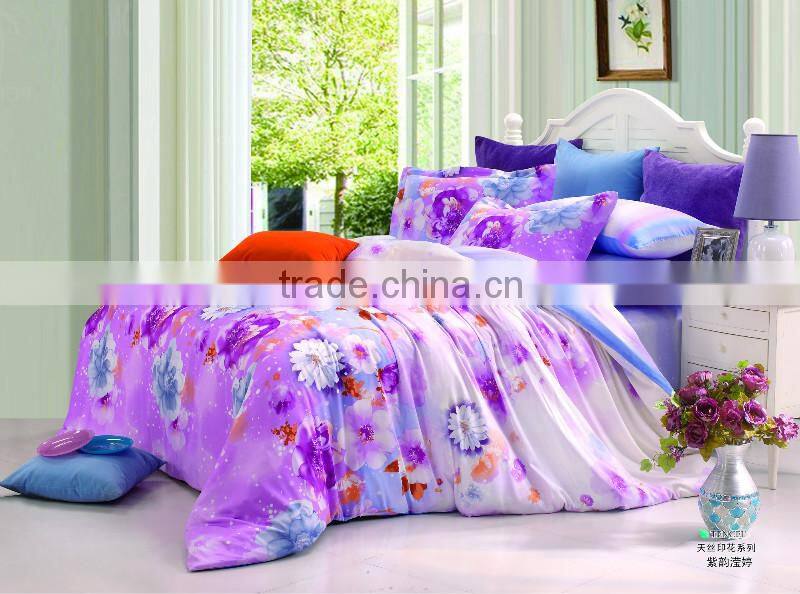 100% tencel flower printing bedding set