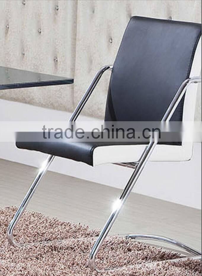 TB comfortable faux leather dining table and chair chrome steel dining chair cheap price