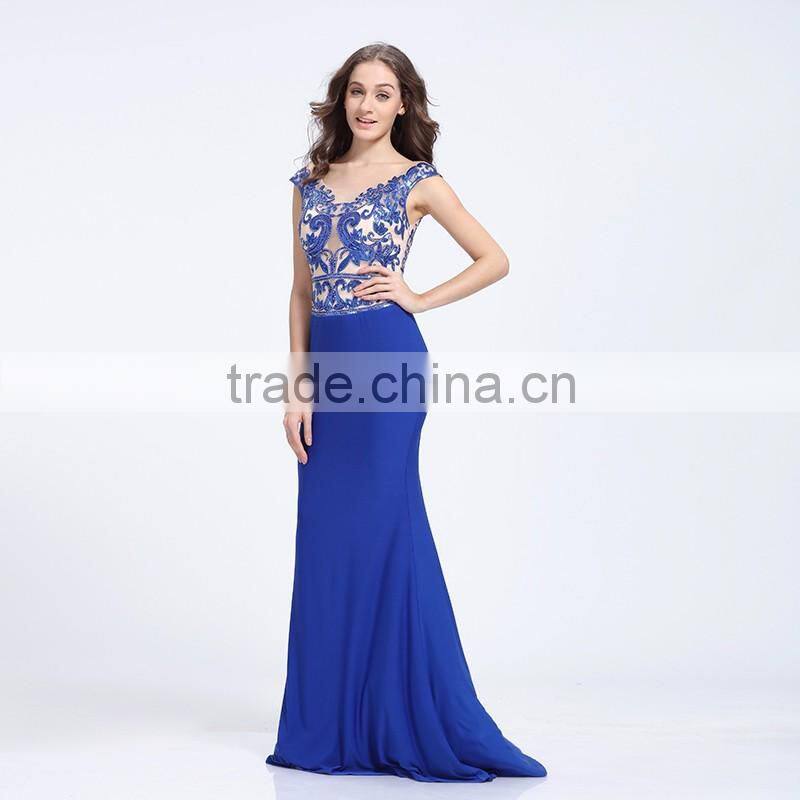 Hot sale high quality elegant flooring sexy evening dress 2016