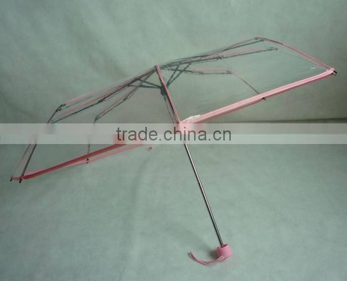 3 folding transparent umbrella from china umbrella factory