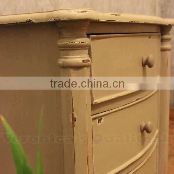Antique Bedside Table With 3 Drawers - Adriana Nightstand Series