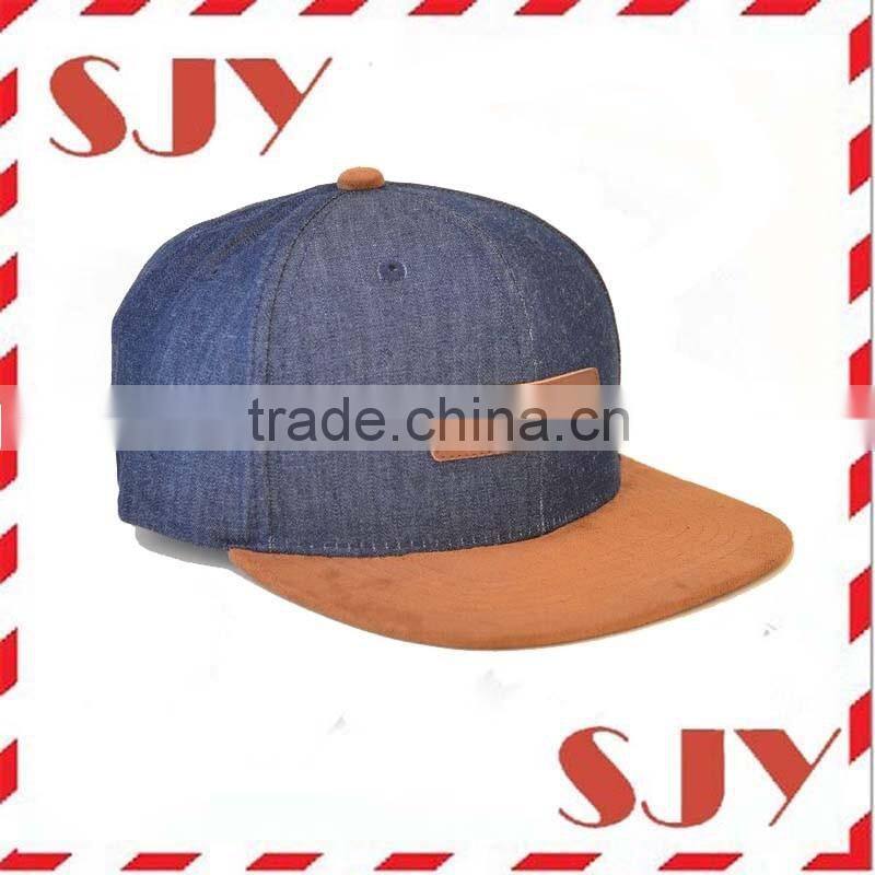 Genuine Leather Strap Custom Leather Patch Snapback Hat