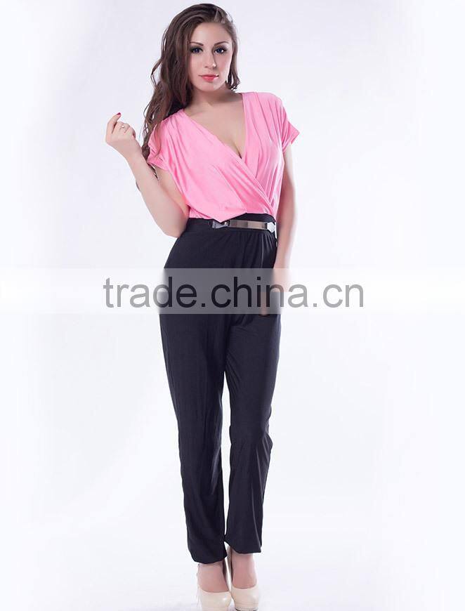Latest design high quality sexy mature women jumpsuit 2014