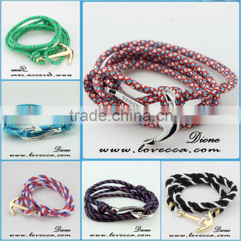 Fashion Design Engraved Logo Vintages Hook Anchor Bracelet Factory Wholesale
