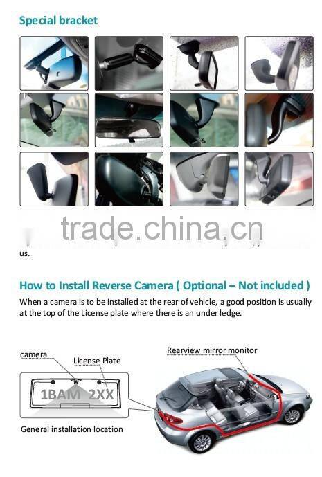 WINCE GPS NAVIGATION REARVIEW MIRROR WITH TOUCH SCREEN AND 2 VIDEO INPUT