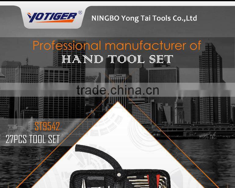 27PCS Computer repair tools 2016new model 4.5'' long nose plier tweezer hex key tool box set