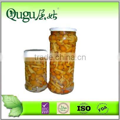 canned nameko mushrooms marinated in glass jar