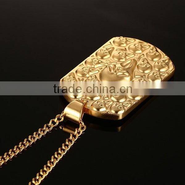 Men's Jewelry Gold Plating Skulls Pendant Necklace 2016 Punk