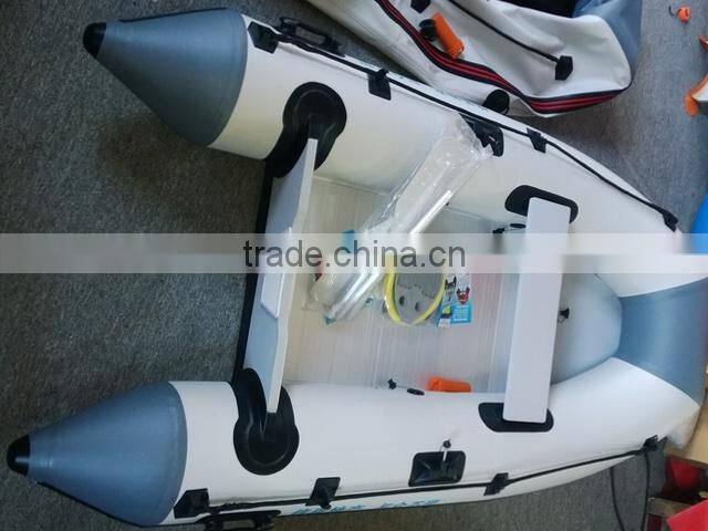 230cm inflatable PVC boat with aluminum floor for fishing, sports, rescue use