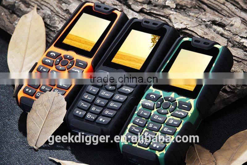 XP3300 Green Unlocked Phone Quad Band with 12000mAh Battery / FM / MP3 / Dual SIM / Flashlight Functions