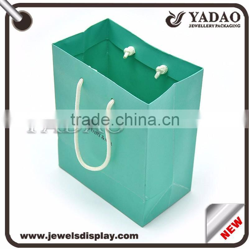 Matte lamination colorful fancy recycled paper shopping bag with custom logo hot-stamping