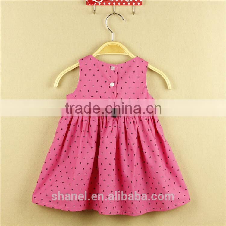 Occideng fashion rose polka dots dress cotton bowknot lovely girls dress