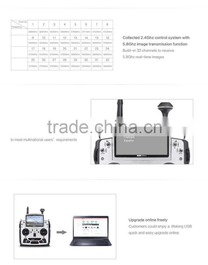 Walkera DEVO F12E Perfect FPV 12CH RC Transimitter with 5in LCD Screen Mode 2 Support 2.4GHz/5.8G 32CH Telemetry