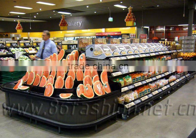 Plastic display supermarket shelf