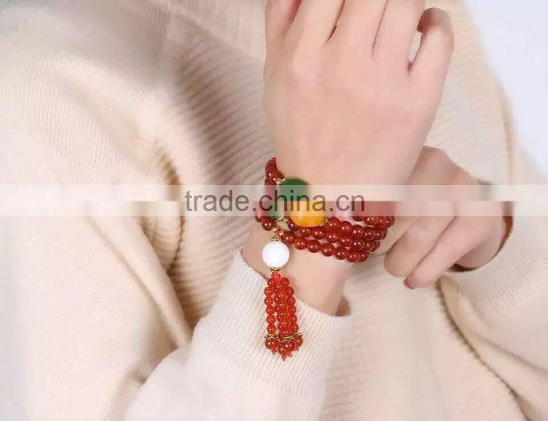 Red agate bracelet for ornament