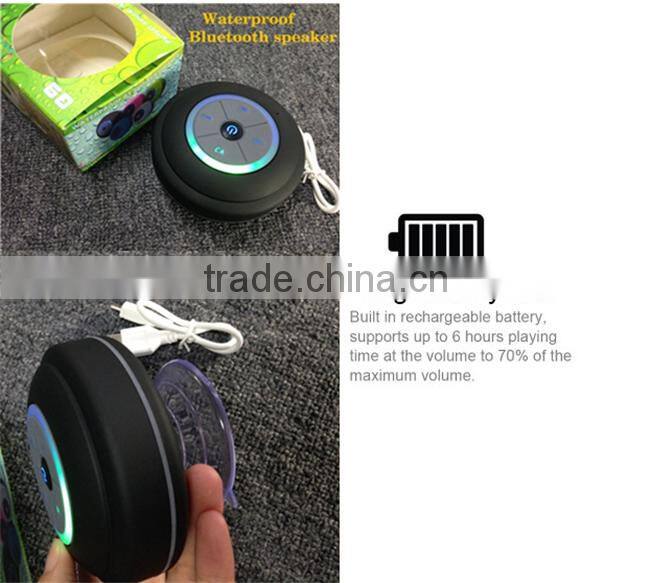 Music mini bluetooth speaker, subwoofer speaker with 5W Speaker/Suction Cup/Mic/Hands-Free Speakerphone