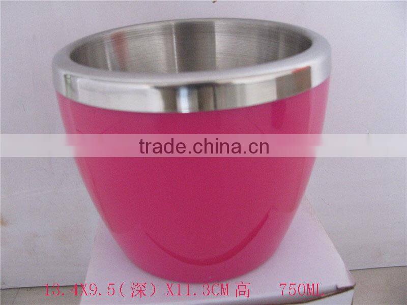 750ml plastic stainless steel wine cooler ice bucket