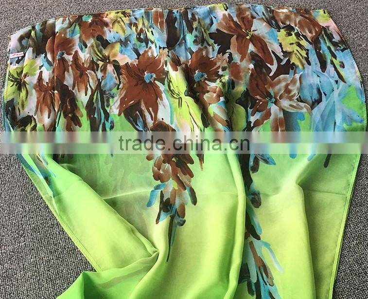 2016 Fashion Ladies Flower Print Chiffon Viscose Fashion Scarf Shawls and Stoles Solid Color