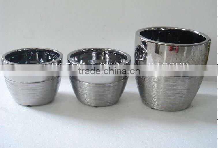 ceramic plating pot chrome vase
