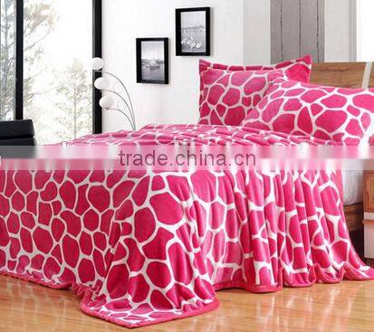 most popular colorful giraffe print flannel blanket