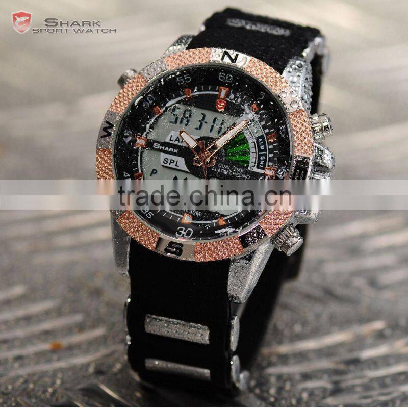 Mens LCD Day Date Quatrz Digital Military Outdoors Shark Sport Watch