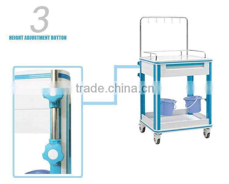 plastic/aluminium/steel hospital transfusion trolley supplier KJW-TT003