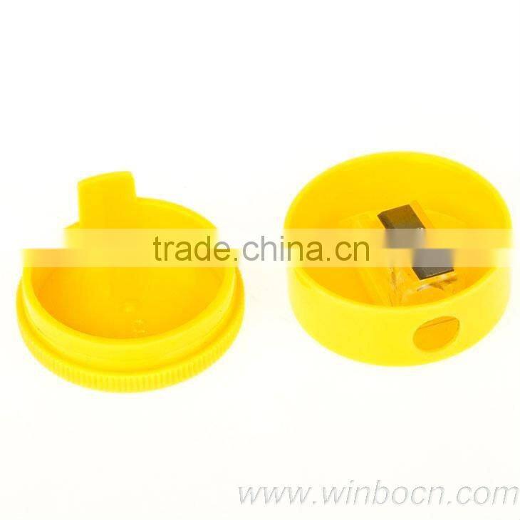 Round shape kids plastic pencil sharpener