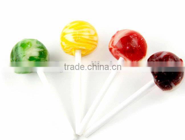 12g ball shape sugar free lollipop candy with double colors
