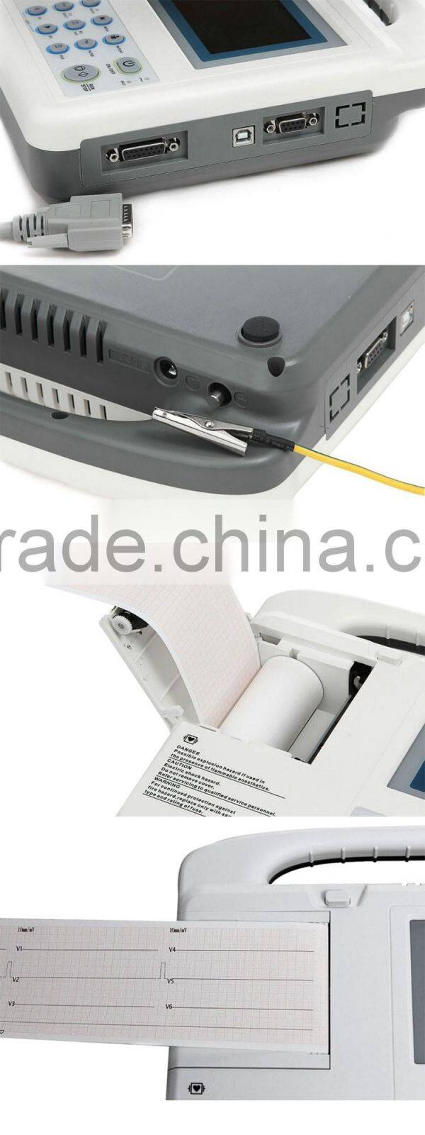 2016 new Portable Digital 3-channel Color Electrocardiograph ECG EKG machine on sale