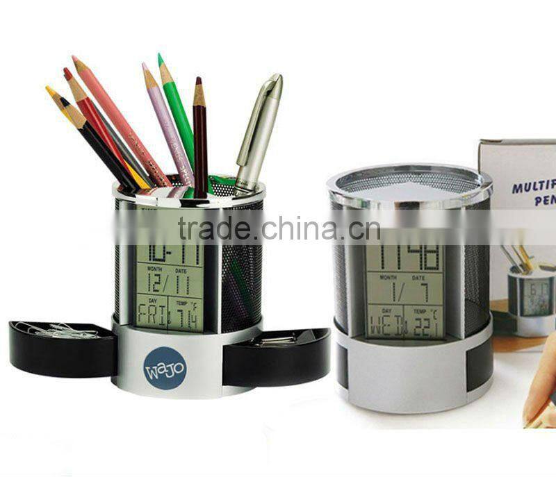 pushing panel seven color changing LED wake up digital table alarm clock