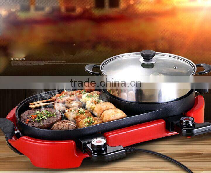 Hot Sale Professional electric bbq grill with hot pot made in China