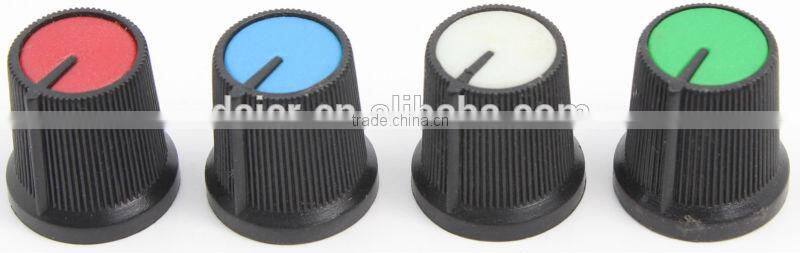 guitar red cap plastic knurled knob 6mm shaft