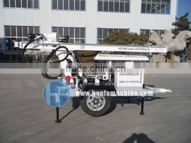 HF120W hydraulic drilling rig, it can drill 120m depth