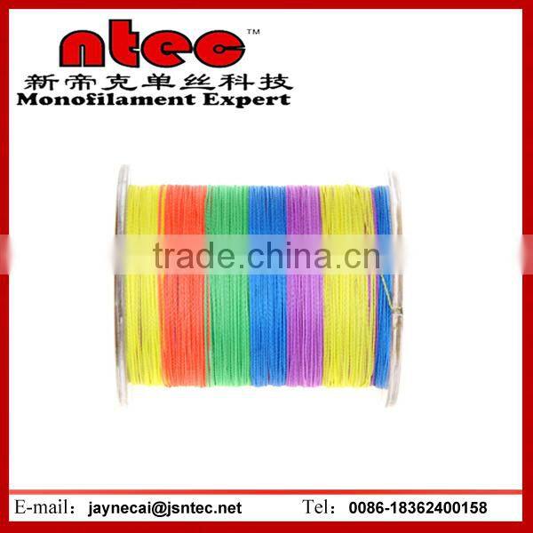 Multi-color 3/4/6/8 strands 0.12mm 1000m PE braided fishing line