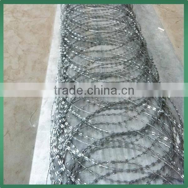 2015 Best selling !Hot-dipped Galvanized BT0-12 razor barbed wire