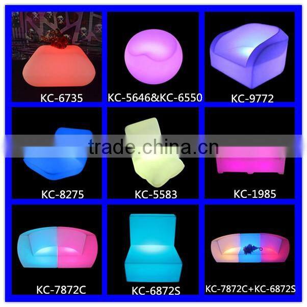 glowing multi color change led lighting up bar table