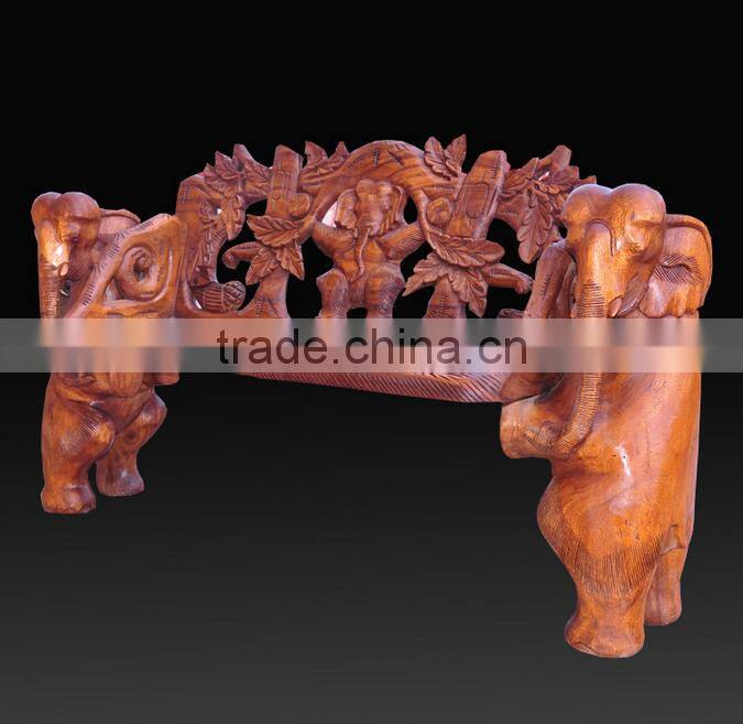 Southeast Asia Style Wood Carved Sofa Chair, Exquisite Handcarving Living Elephant Leisure Chair (BF01-X1174)
