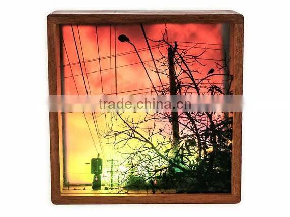 2017 New Design Advertising Light Box 220v 110v Solid Wood Frame Light Box Outdoor Lamphouse USB Batteries