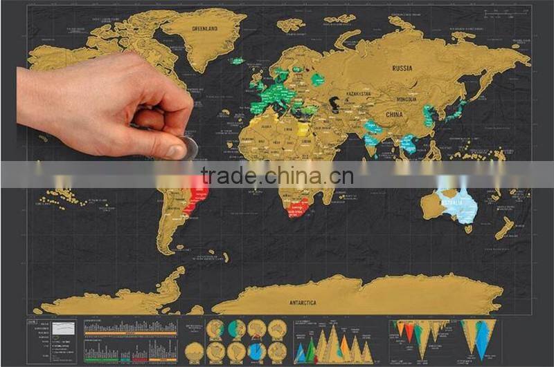 CT-750 Small black mini Map Black Luxury Creative Gifts World Edition map