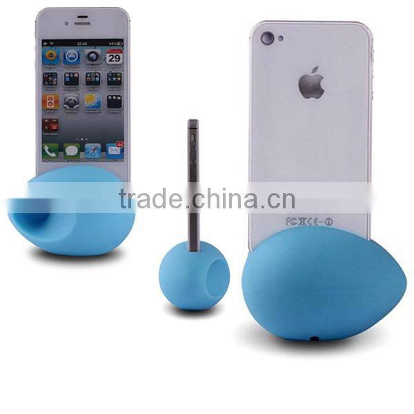 Egg Shape New Design Amplifier Silicone Phone Holder,Silicone Stand for Mobile phone,Silicone Cell Phone Holder