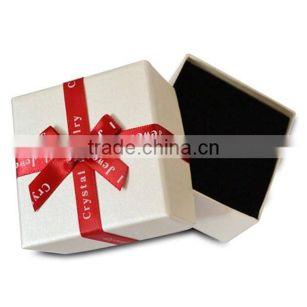 Superior carton boxe With ribbon , up and down covered carton packaging for jewelry