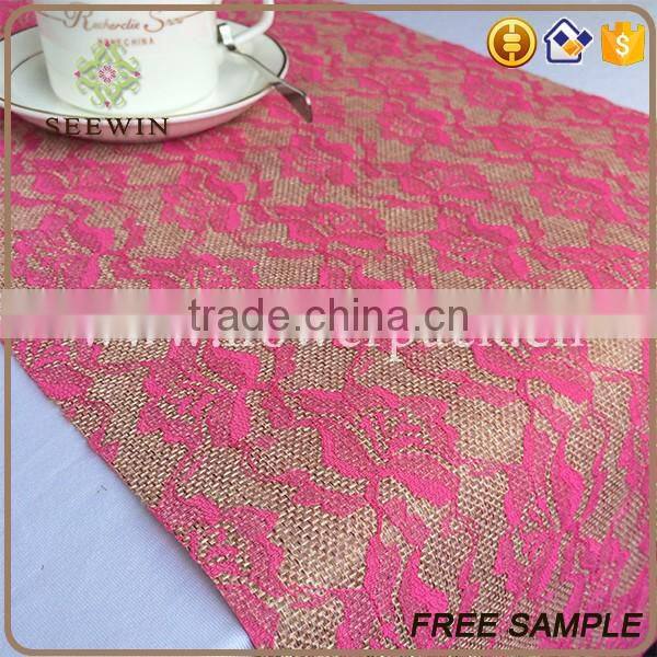 Awards Banquet table runner polyester jute fabric