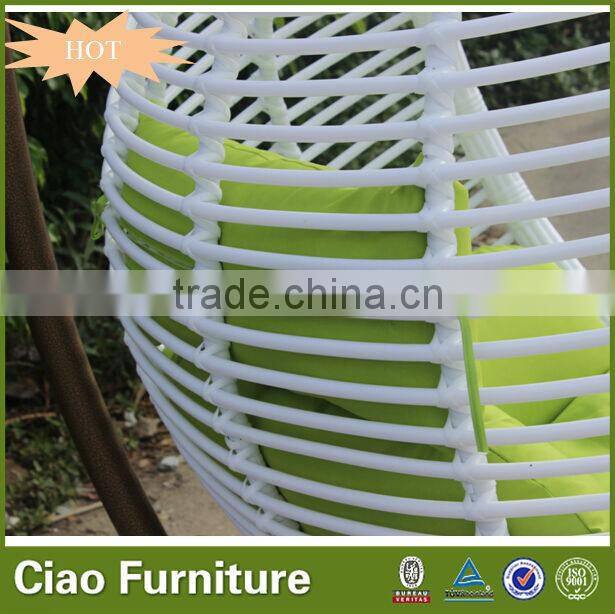 Fabric cushion rattan recliner patio swings