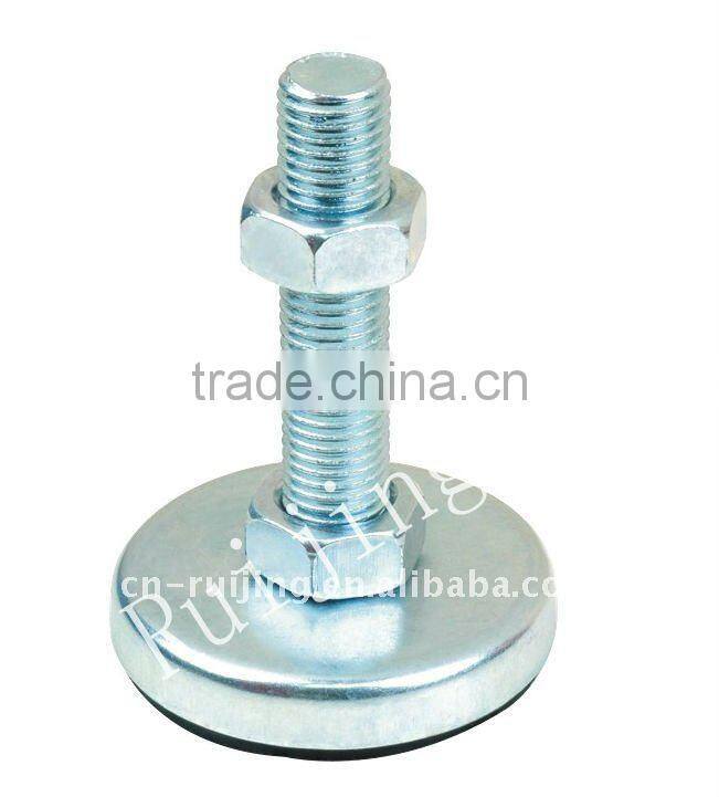 Rubber leveling feet for machine