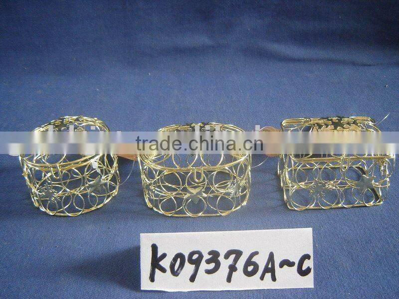 Gold embroidered iron metal electric decoration gift box