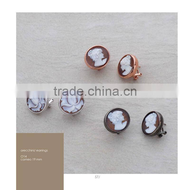 New Product 925 Sterling Classic Silver Lady Cameo Pendants Made in Italy P14 cameo 19mm