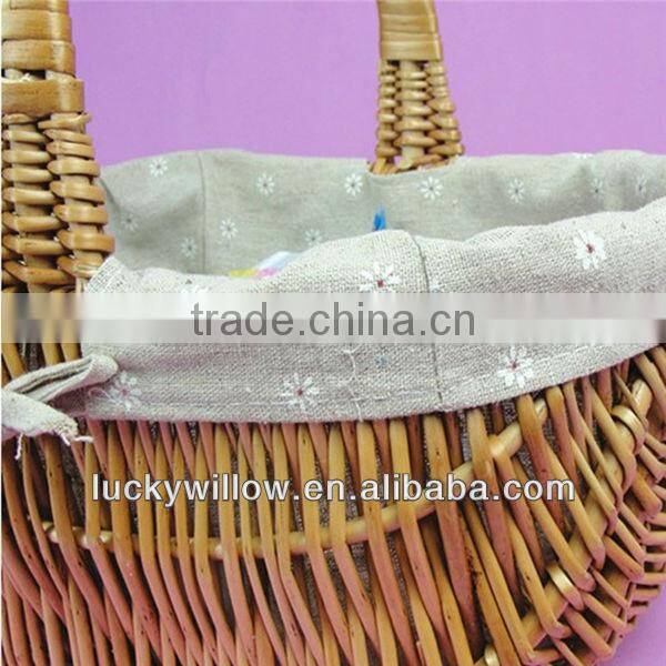 2014 new designs cheap wicker basket with handle liner