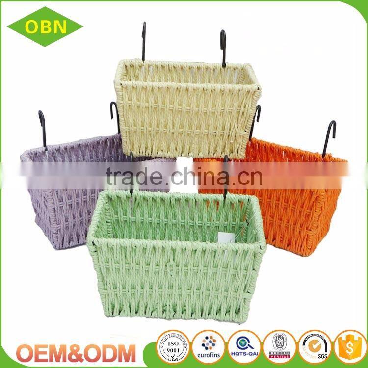 Hot sale colorful paper twine woven kids bike basket bicycle front basket