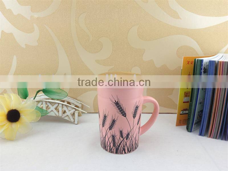ceramic mug with color glazing decal printed