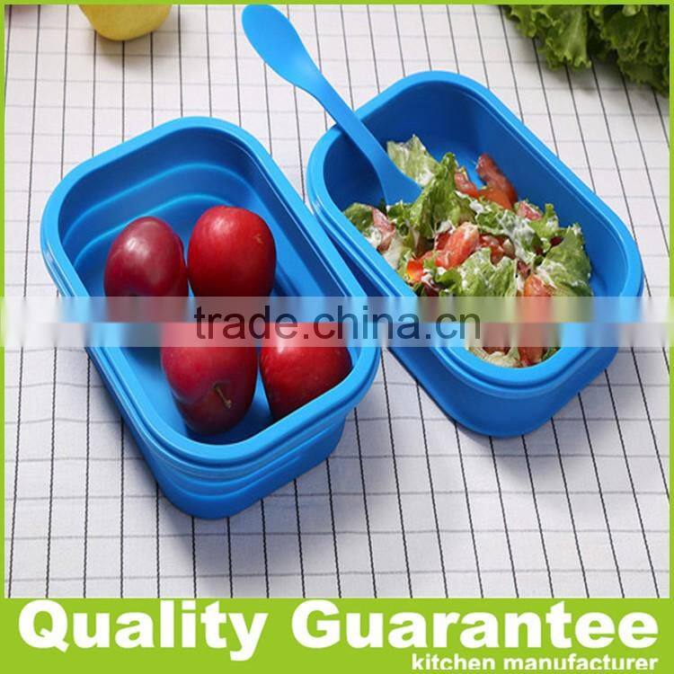 Customized Silicone bento box Double-deck Lunch Box Silicone food container